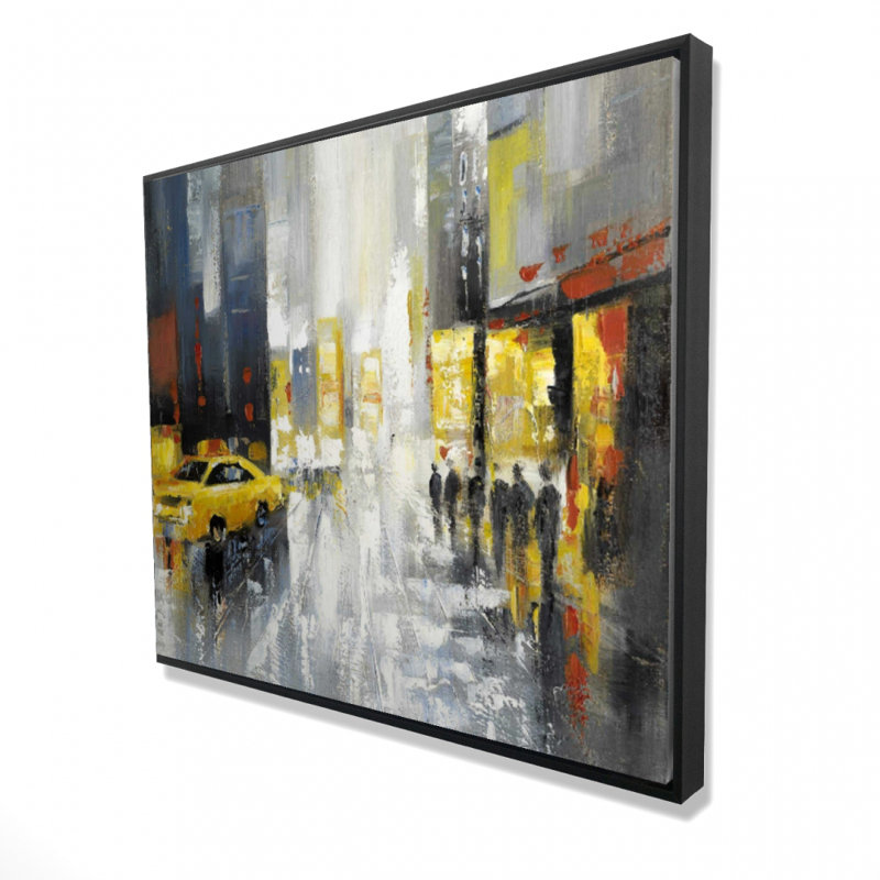 «Rainy Busy Street» sur toile