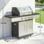 Outsunny 4 - Burner Freestanding, Portable 12000 BTU BTU Gas Grill with Side Burner and Cabinet