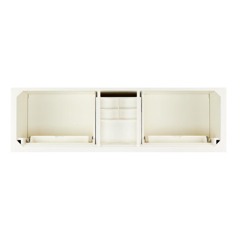 Claudia 72" Freestanding Mahogany Double Basin Vanity Set with Cabinet, Vanity Top, Arctic White Quartz, White, 8" Widespread