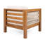 Ensemble de 2 fauteuils club d'extérieur avec structure en bois d'acacia et coussins beiges