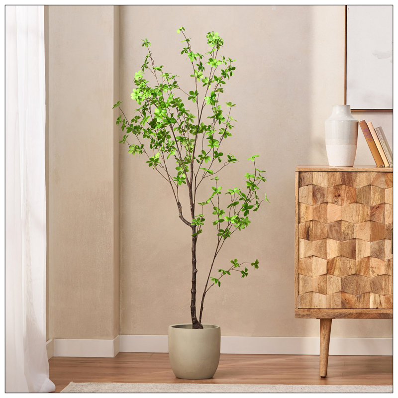 ARTIFICIAL DISC LEAF TREE, 59.1" H x 31.5" W x 31.5" D