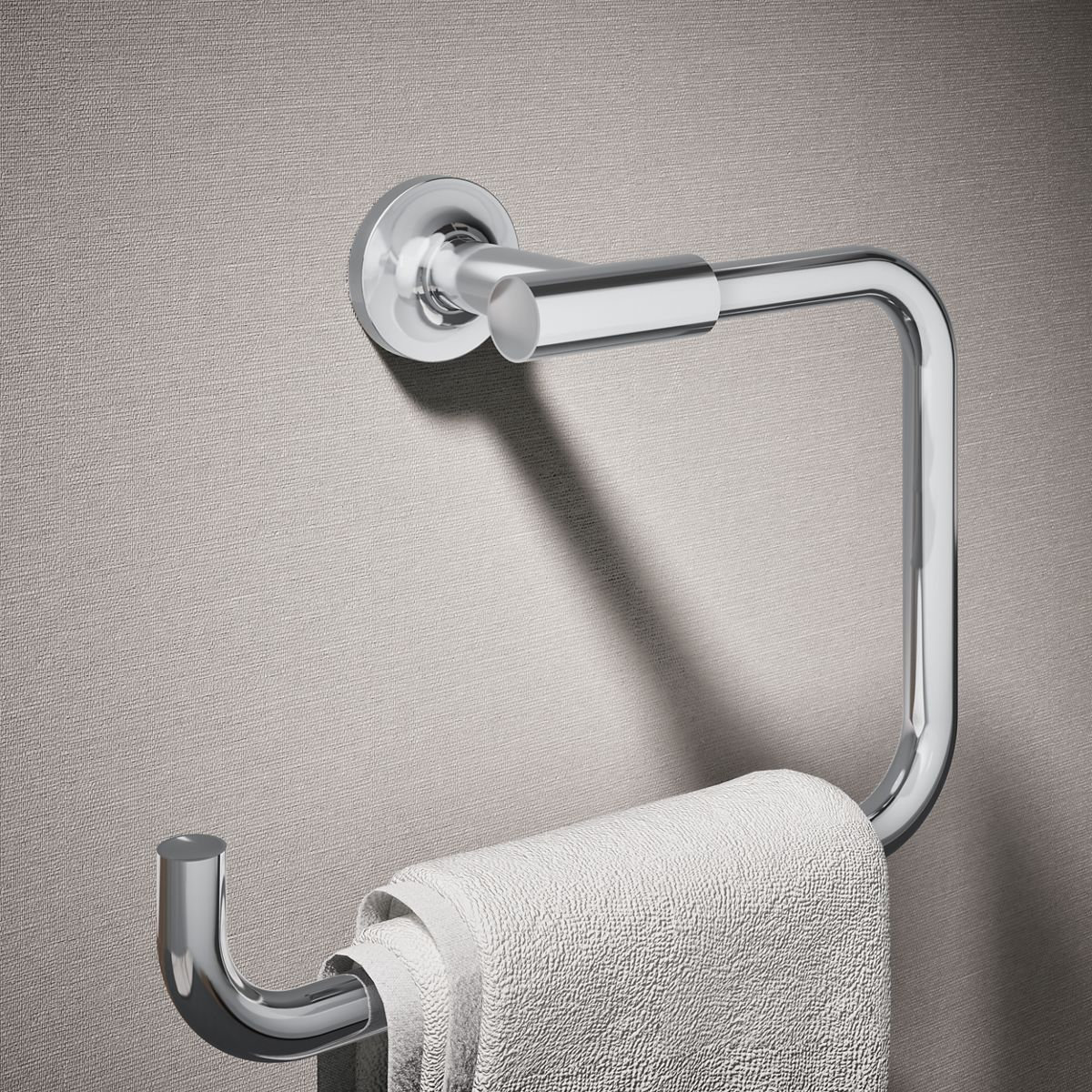 Purist Wall-Mounted Towel Ring, Polished Chrome