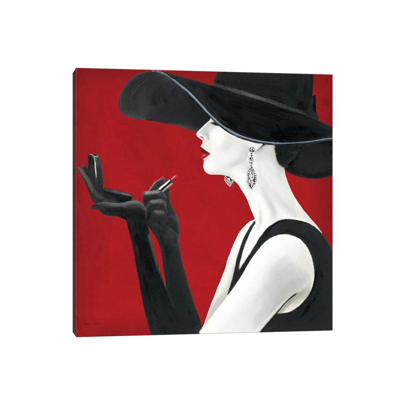 Haute Chapeau Rouge II by Marco Fabiano - Painting, 26" H x 26" W x 1.5" D, Wrapped Canvas