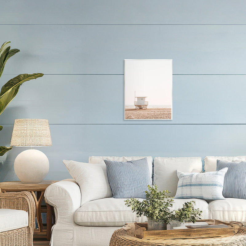 Plaque murale Minimalist Beach Hut Neutrals, design par Sissi et Seb