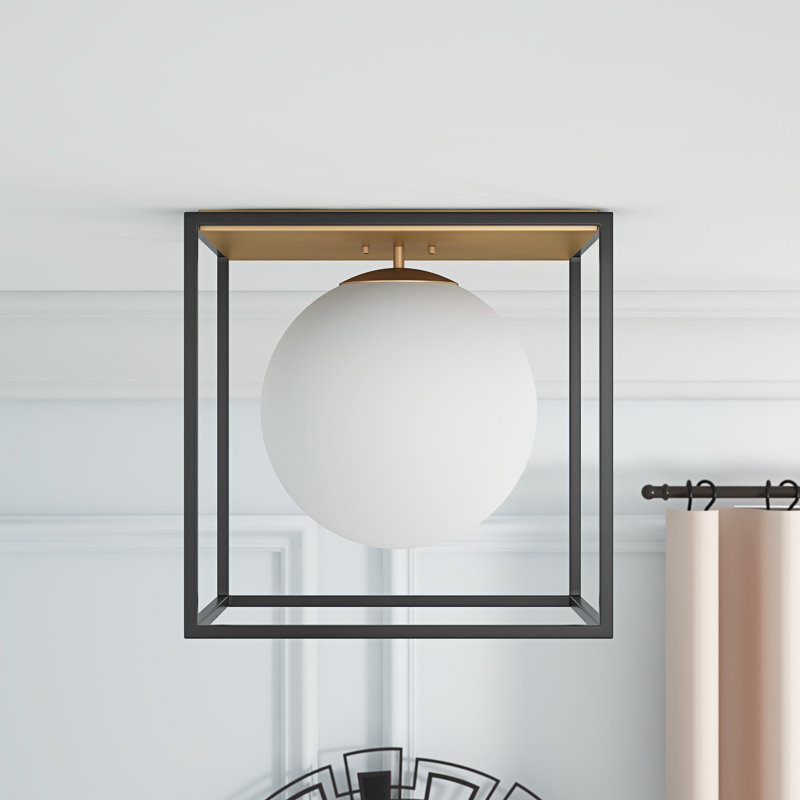 Plafonnier encastré à intensité variable de style Mid-Century 40W Malikhai 1-E26