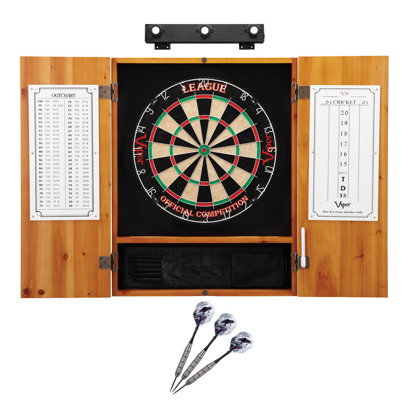 Ensemble de jeu de fléchettes et d'armoires avec fléchettes Viper Bristle (exclusivité Wayfair), Chêne
