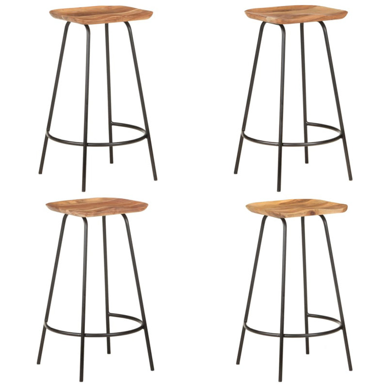 Counter Stool with Metal Frame, Black, 4
