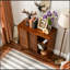 Buffet en rotin, armoire pour vestibule, cuisine, salle à manger, tablette réglable, pieds en bois massif et portes en rotin-653151642