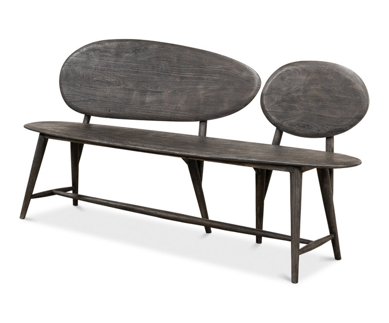 Melva Solid Wood Bench, Gray