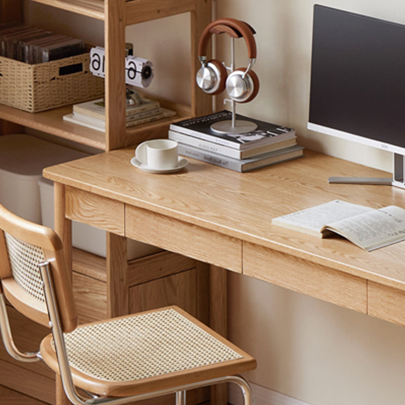 Bureau d'écriture simple en chêne durable brun clair, H 29,52 po x l 55,11 po x P 23,62 po