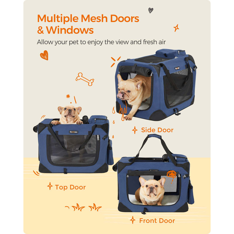 102x69x69cm Pet Vehicle Travel Carrier, 42cm H x 60cm W x 42cm D, Blue