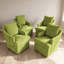 Chaise de salle à manger rembourrée en chenille avec dossier et accoudoirs incurvés (lot de 4)-133031821-133031830