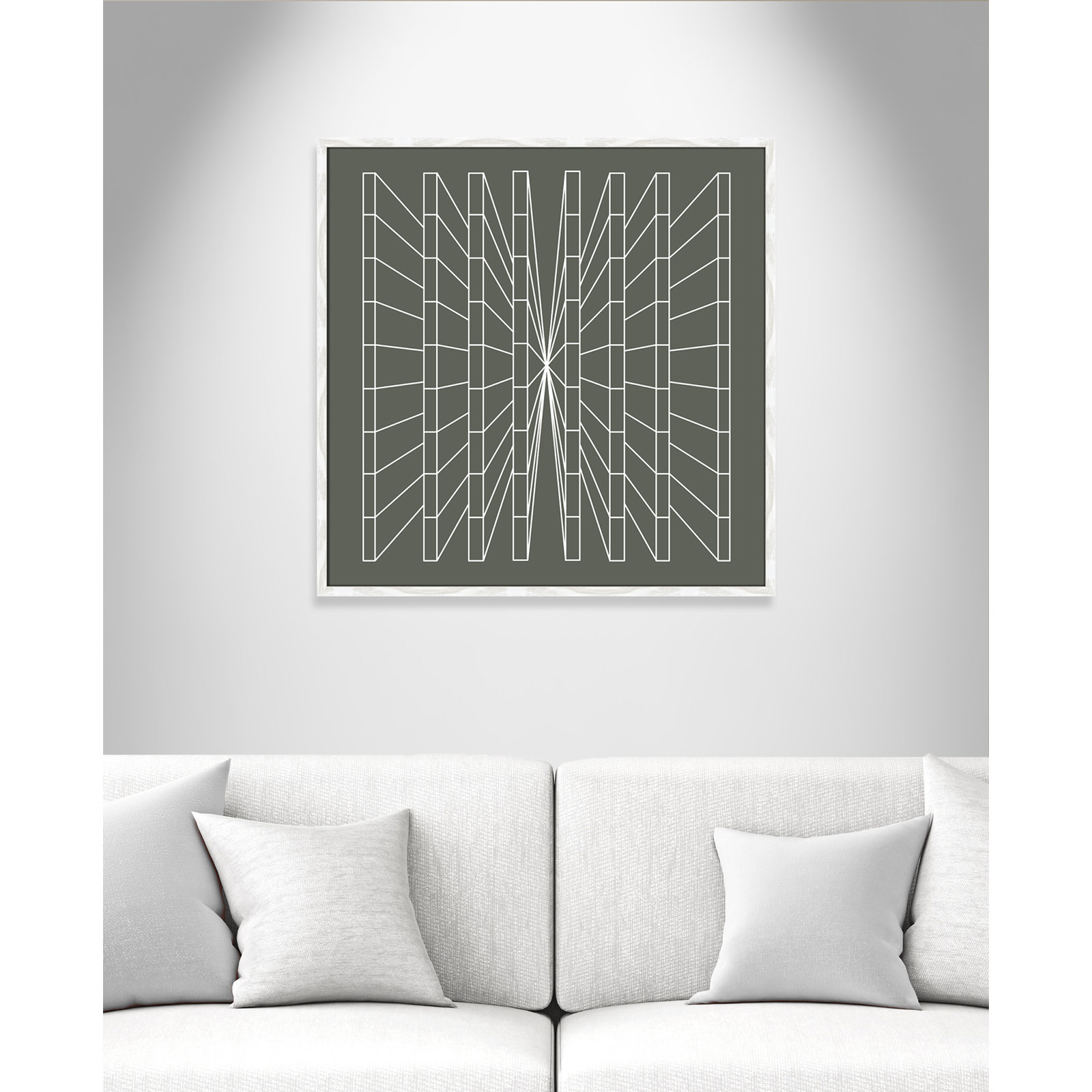 Olive Perspective by Sandi Hauanio, 32" H x 32" W x 0.75" D, White Wood Grain