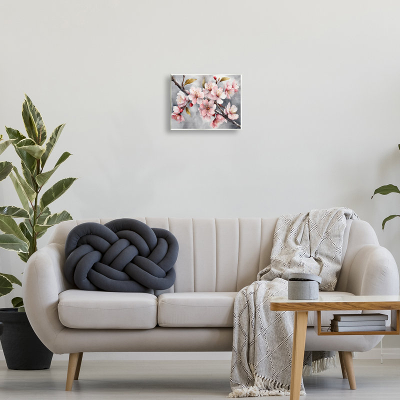 «Blossoms On Grey», art mural sur bois par Kim Allen