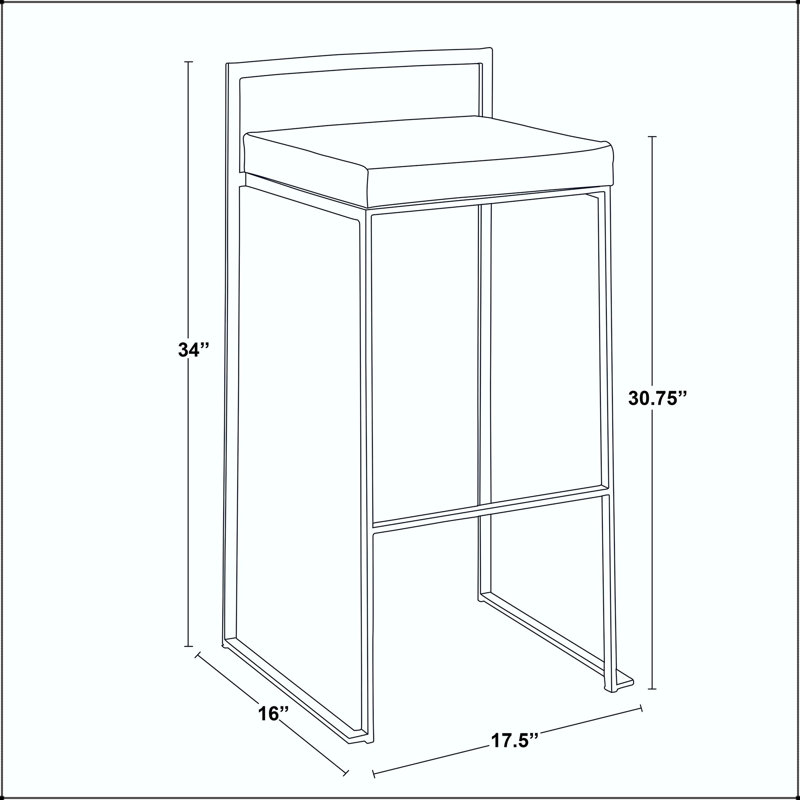 Tabouret de bar empilable contemporain de 76 cm (30 po) en acier inoxydable - Ensemble de 3, Argent, Beige / similicuir, 3
