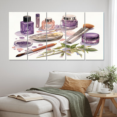 Lavande Bliss Eco Make-Up III - reproduction d'art mural - 5 panneaux égaux