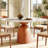 Mid-Century Modern Round Dining Table, 39"/43"/47"/53"/59" Sintered Stone Top, Solid Wood Base, Farmhouse Kitchen Table, Stain & Scratch Resistant-268317397-268317393
