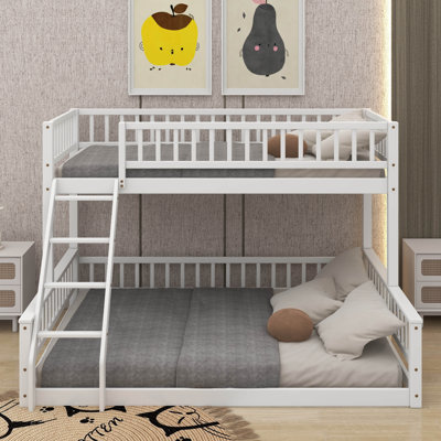 Twin XL Over Queen Bunk Bed With Ladder