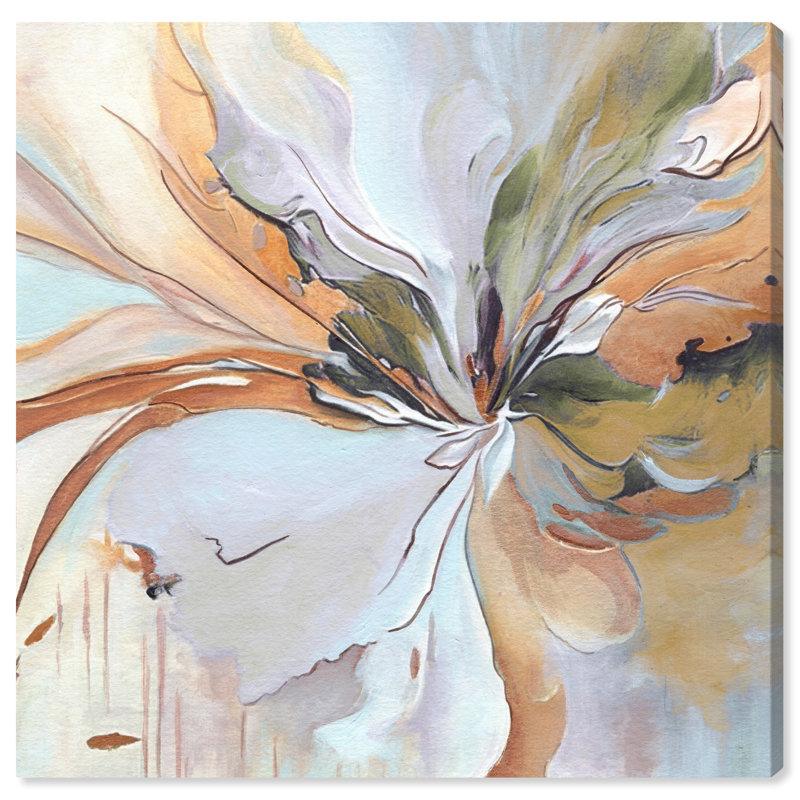 Golden Aesthetic Boho Abstract Canvas Wall Art, 24" x 24"