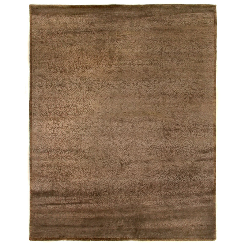 Mosaic Abstract Area Rug in Chocolate/Beige, Rectangle 9' x 10'