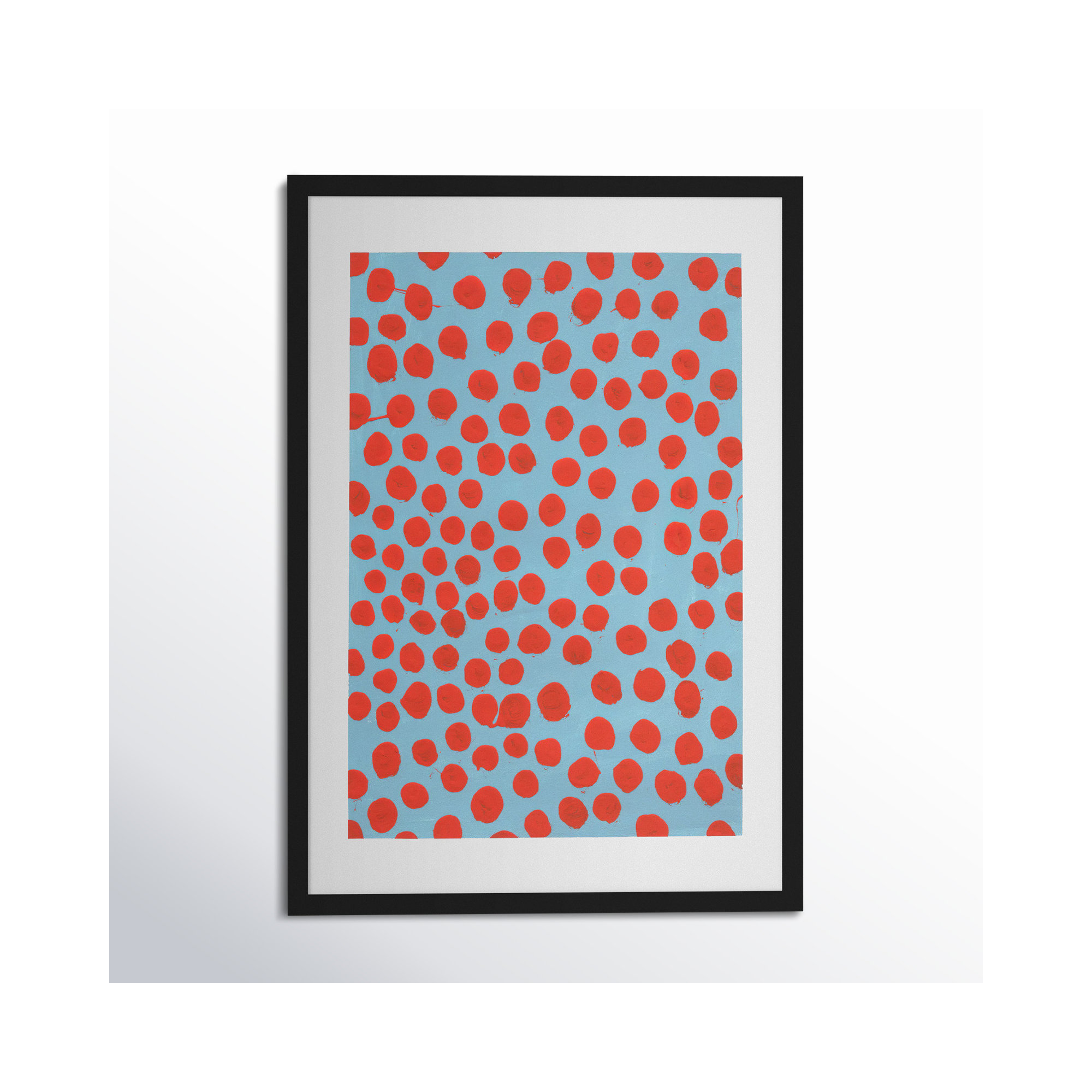 Orient Red On Blue Gray by Michela Sorrentino, Black, 20" H x 14" W x 1.25" D