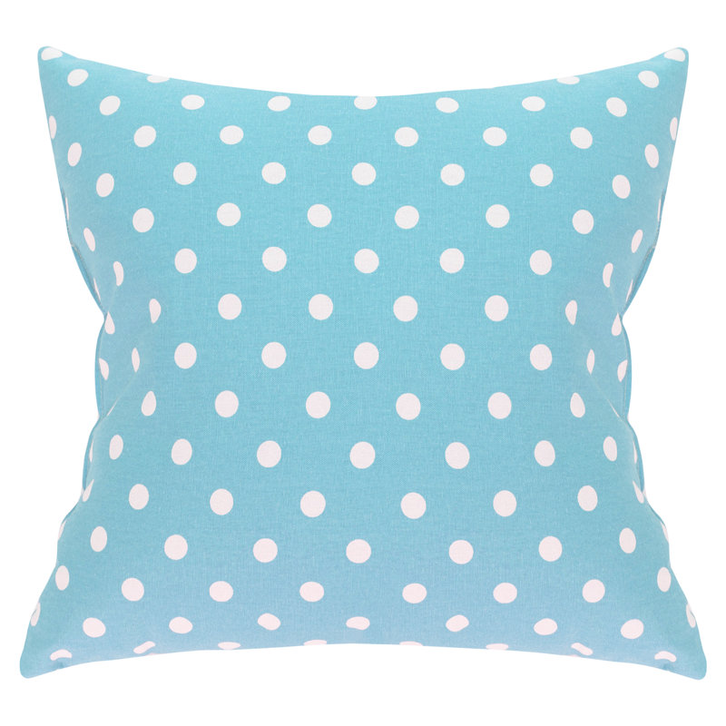 Coussin décoratif à pois, Aquamarine, Très large