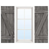 Costway Window Shutter 2 Pcs Reclaimed Wall Decor With Antiqued Surface