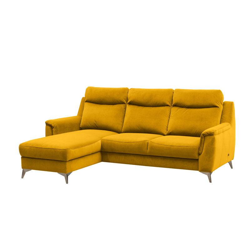 Izola 3 Seater Velvet Sofa Bed, Left Hand Facing, Yellow