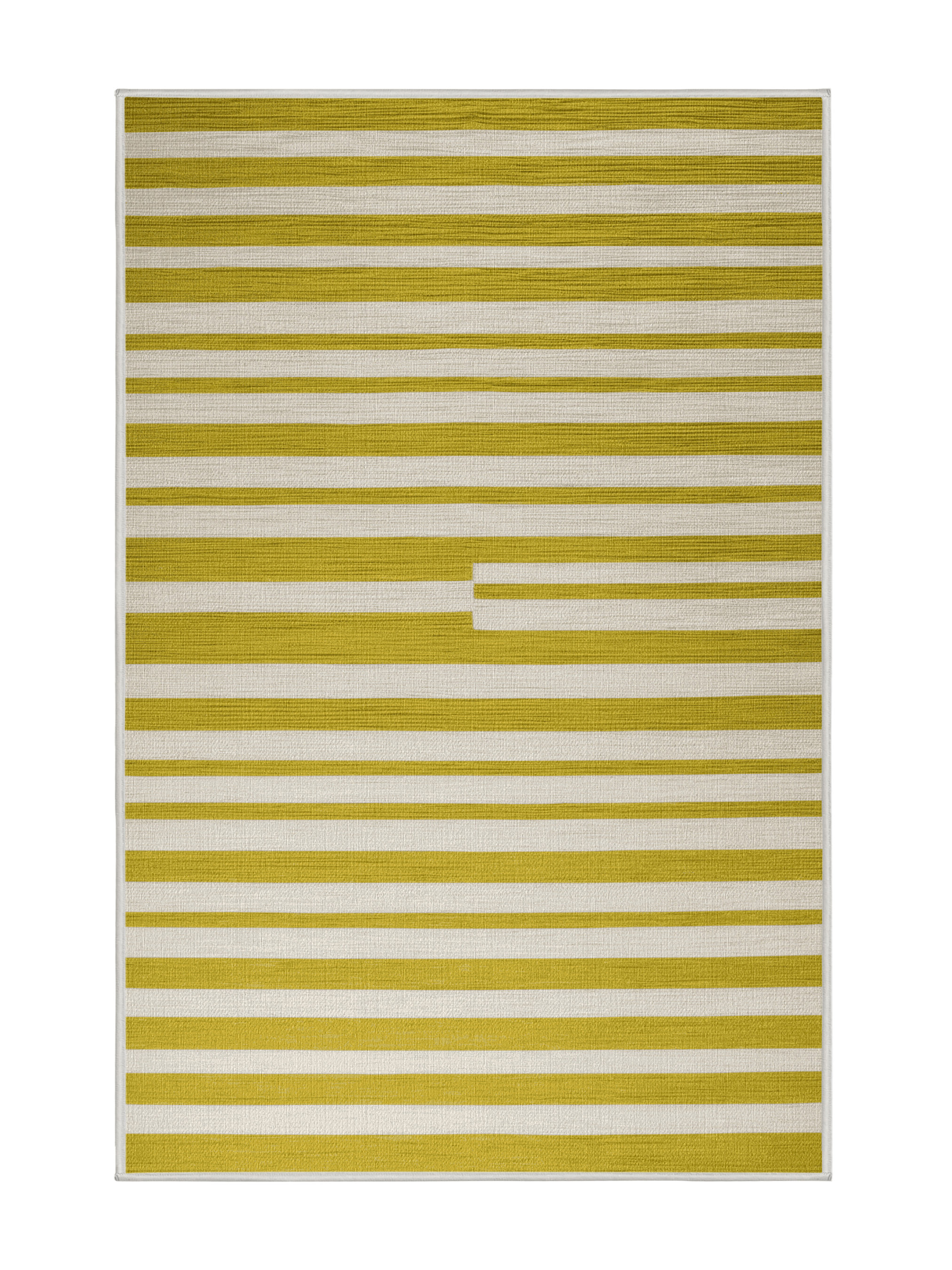 Horizontal Shape Rug Hokku Designs Machine Washable Horizontal Stripes Beige Area Rug | Wayfair