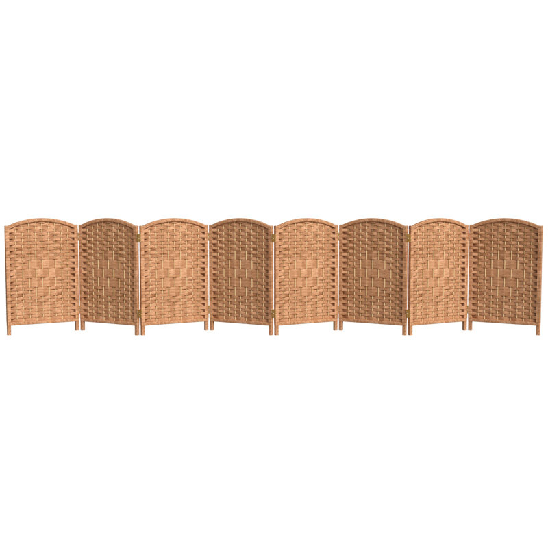 Short Diamond Weave Folding Screen, 2 ft, 8, Natural