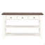 Console en bois de pin massif 48 po, table d'appoint moderne avec 3 tiroirs de rangement et 2 tablettes. Facile à assembler