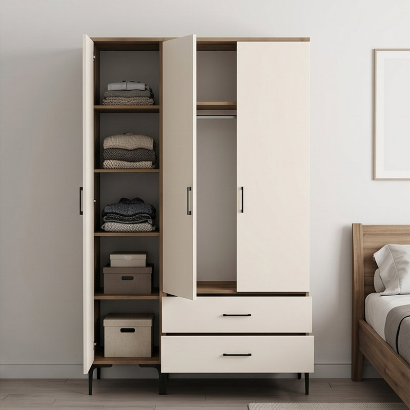 Armoire Ayreanna, Noyer, crème