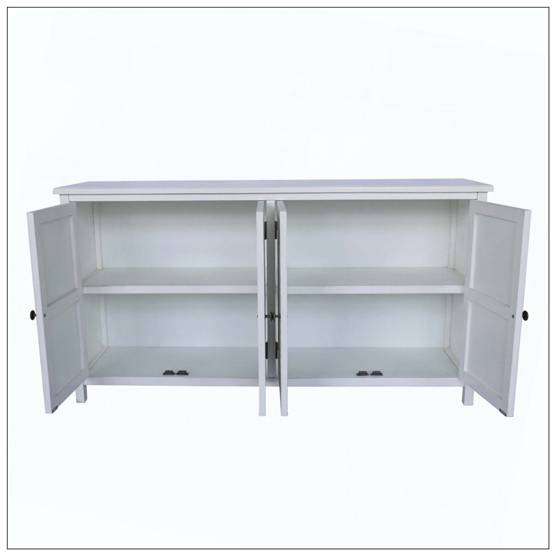 Armoire d'appoint 60 "avec 4 portes, buffet rustique en bois rustique - Armoire polyvalente avec rangement pour rangement et organisation