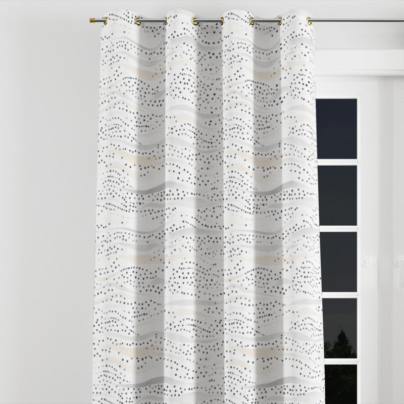 Rideau à pois avec œillets Dots, Œillets dorés, L 52 po x L 84 po