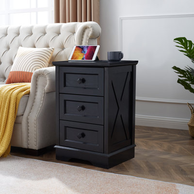 3 Drawer Dresser Nightstand,Drawer Chest Dresser for Bedroom, Wooden Storage Dresser by Gracie Oaks