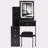 29.2" Small Size Left Bedside Cabinet Vanity Table + Cushioned Stool, Large Sliding, Touch Control, Tri-Color Switching, Brightness Adjust LED Mirror, High Capacity Storage, Suitable For Small Space-160305596