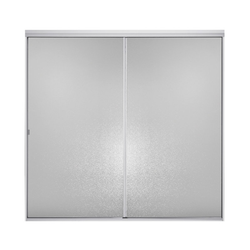 Porte de baignoire standard Bypass 59 "x 56,44", Martelé, Argenté doux