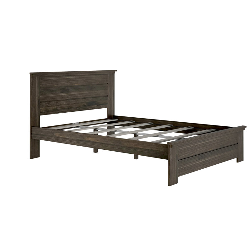  Ariarose Solid Wood Platform Bed, Queen, Barnwood Brown