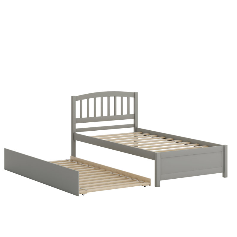 Lit plateforme avec lit gigogne, Gris