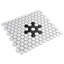 Carreau de mosaïque de plancher et de mur en porcelaine Merola Hex 1 po blanc mat avec flocon de neige