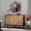 Buffet 48,21 "Mid-Century moderne à 6 tiroirs en bois massif et panneau de fibres à densité moyenne 3D