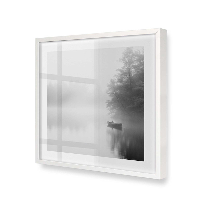 «Misty Solace», reproduction sur toile, Cadre opaque blanc, H 13,5 po x l 13,5 po