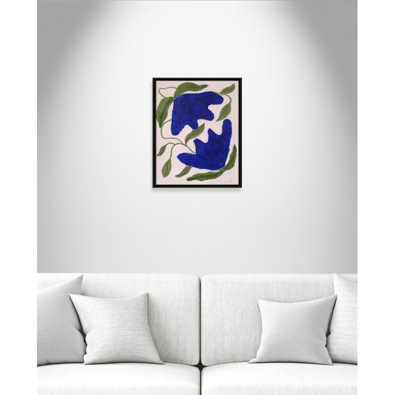 «Colette Blue Anemones» par Camilla Bergqvist, H 21,5 po x l 17,5 po, Espresso