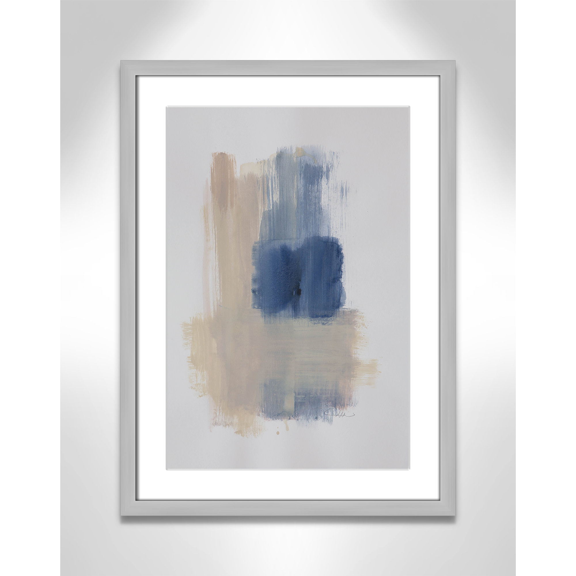 Powder Room Wash III by Casa Fine Arts, 23" H x 17" W x 1.25" D, Silver Matted Picture Framed