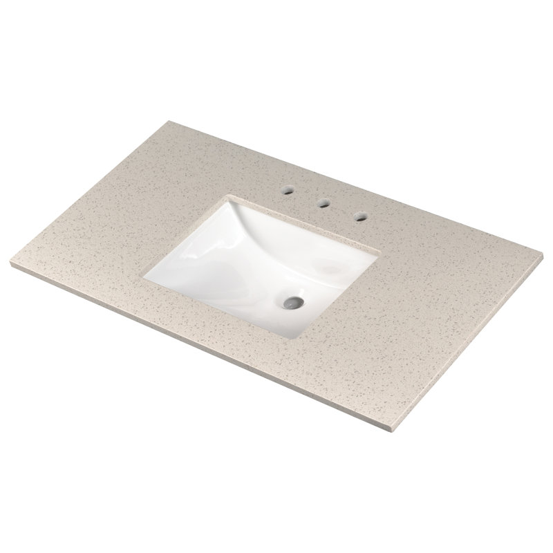 Iced White 49" Engineered Marble Vanity Top with Single Sink