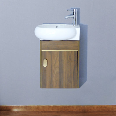 Ensemble de meuble-lavabo mural simple 17 po Mikaelah