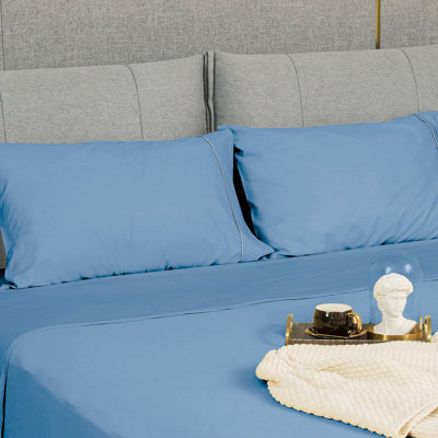 Sliver Cording 100% Cotton Sateen Pillowcases Open Pillowcases Set
