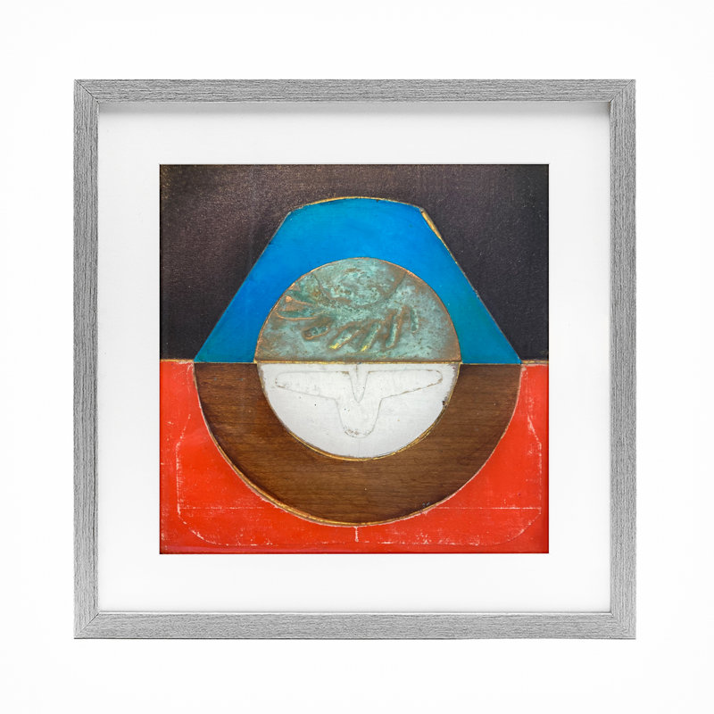 «Round Rustic Symmetry», impression par Matthew Finger, Cadre de ferme gris, H 13 po x l 13 po