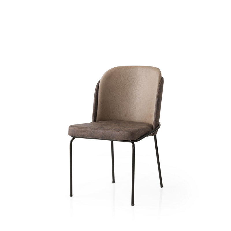 Modern Chair Set (2 Pieces), Brown, 24.4 x 29.5 x 20.5 inches | 100% Iron Frame, Particle Board Seat, Plywood Back | Stylish & Durable Design, Supports Up to 385 lbs | Perfect for Dining Room & Home Office