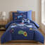 Ensemble d'édredon 4 pièces pour lit simple, bleu marine